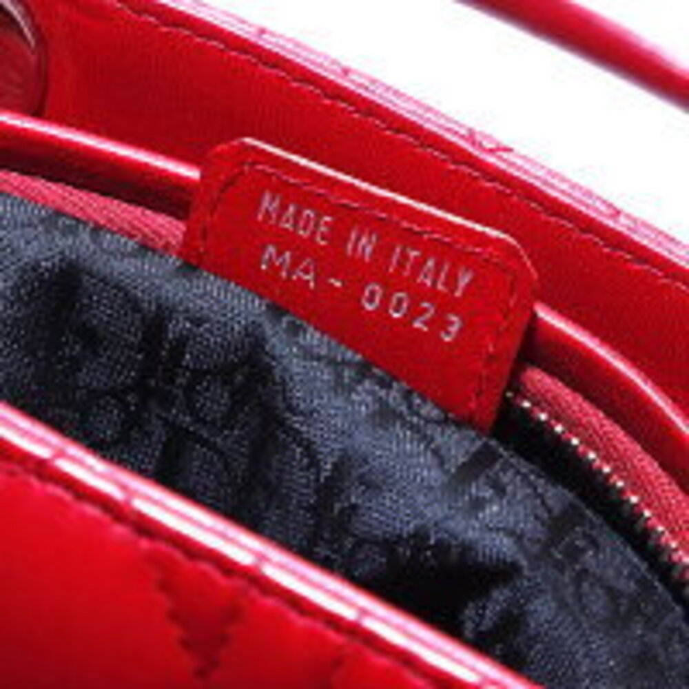 Christian Dior Lady Leather Handbag Red - Picture 11 of 13